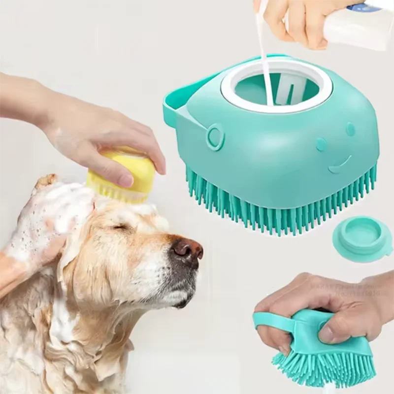 Brosse de Bain Multifonction en Silicone pour Chiens & Chats