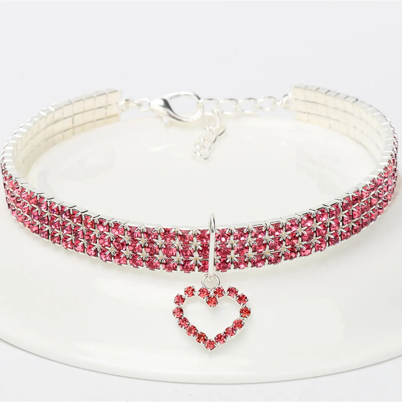 Collier Strass Élastique pour Chats & Chiens – Bijou Amour et Éléganc