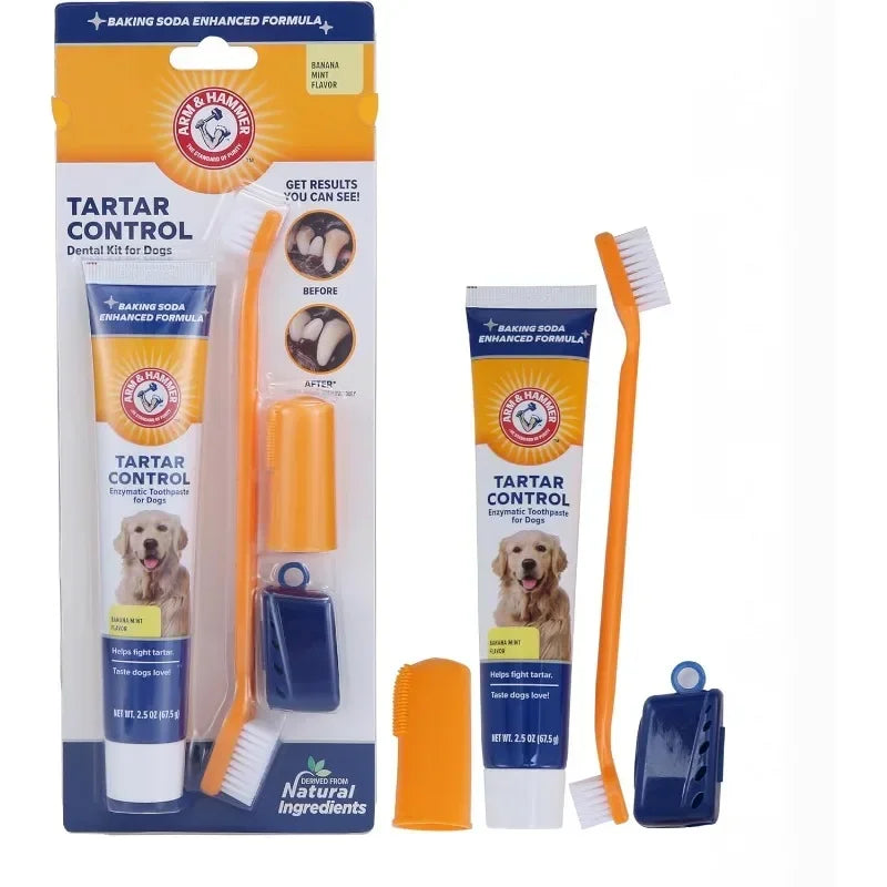 Kit de Soin Dentaire pour Chiens & Chats – Brosse et Dentifrice Universels