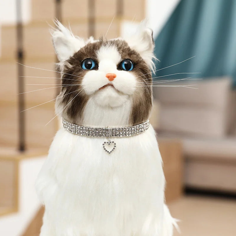 Collier Strass Élastique pour Chats & Chiens – Bijou Amour et Éléganc
